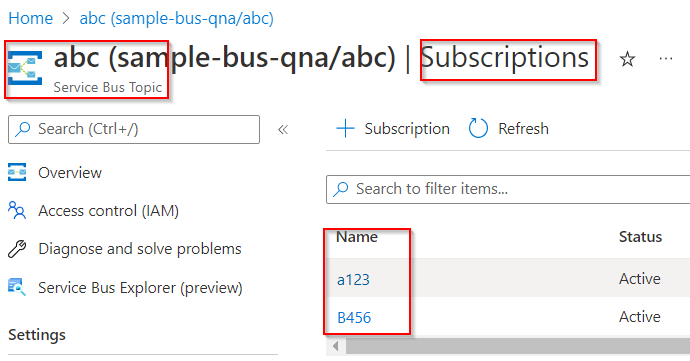 List Topics and Subsciptions from Azure Service Bus - Microsoft Q&A