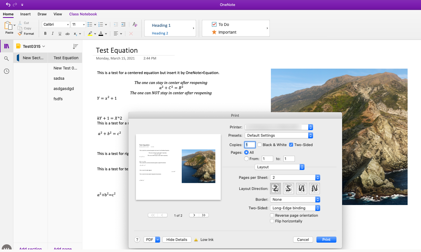 Formatting onenote to print - Microsoft Q&A