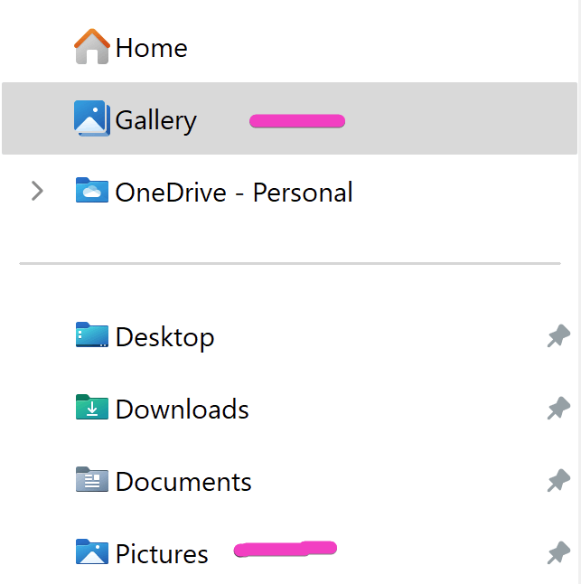 Win11 Difference between 'Gallery' and 'Pictures' in File Explorer ...