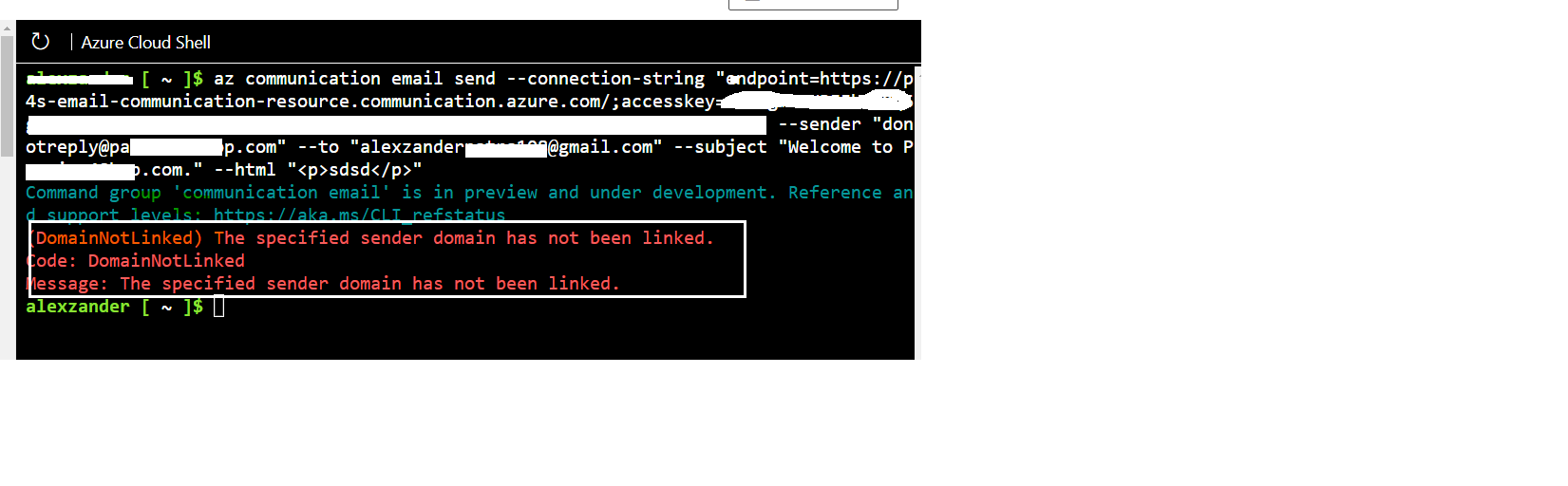 AzureEmailError
