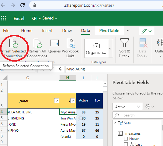 Please help on Pivot Table Refresh online - Microsoft Q&A