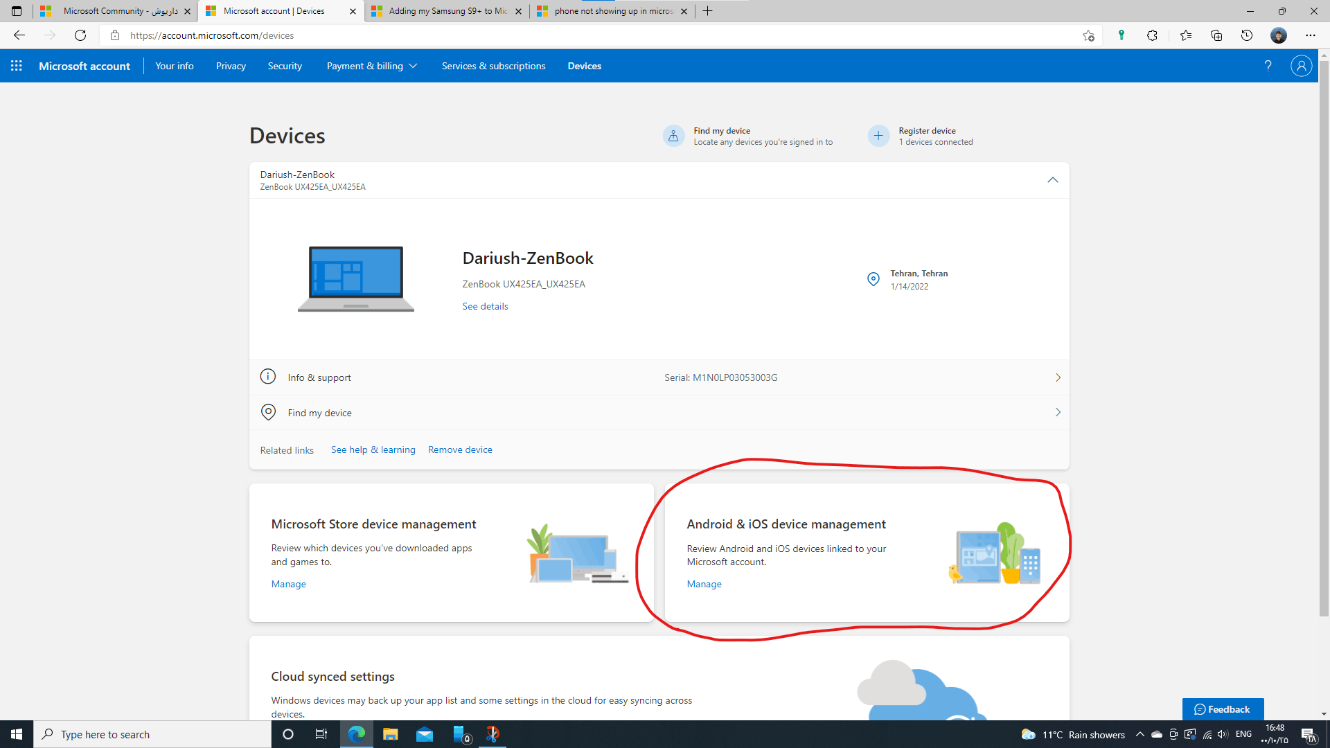 Adding my Samsung S9+ to Microsoft account - Microsoft Q&A
