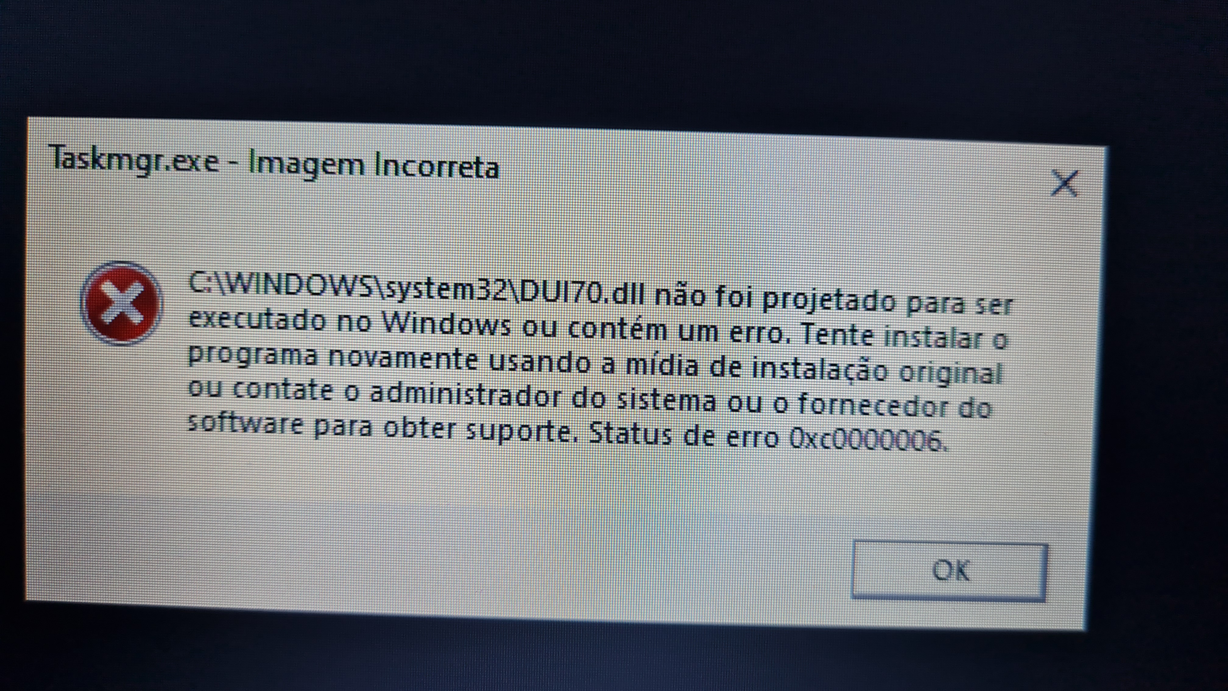 Erro ao abrir o Gerenciador de Tarefas ou Explorador de Arquivos