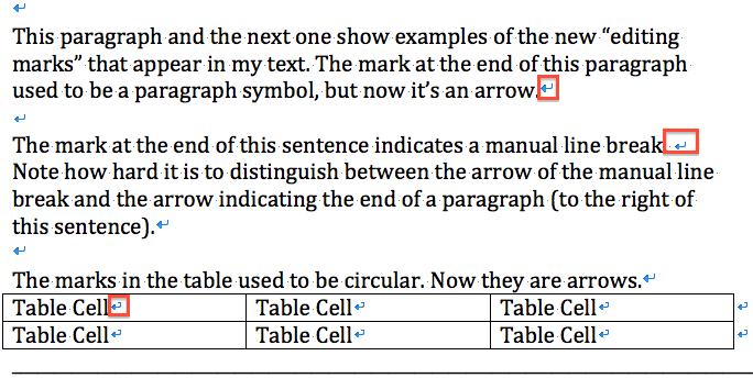 Show/Hide Paragraph Marks button changed to Show/Hide Editing Marks ...