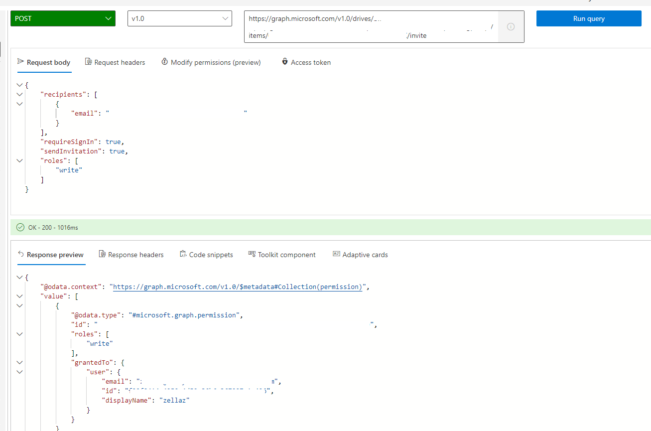 500 Internal Server Error when inviting users to a drive item through ...