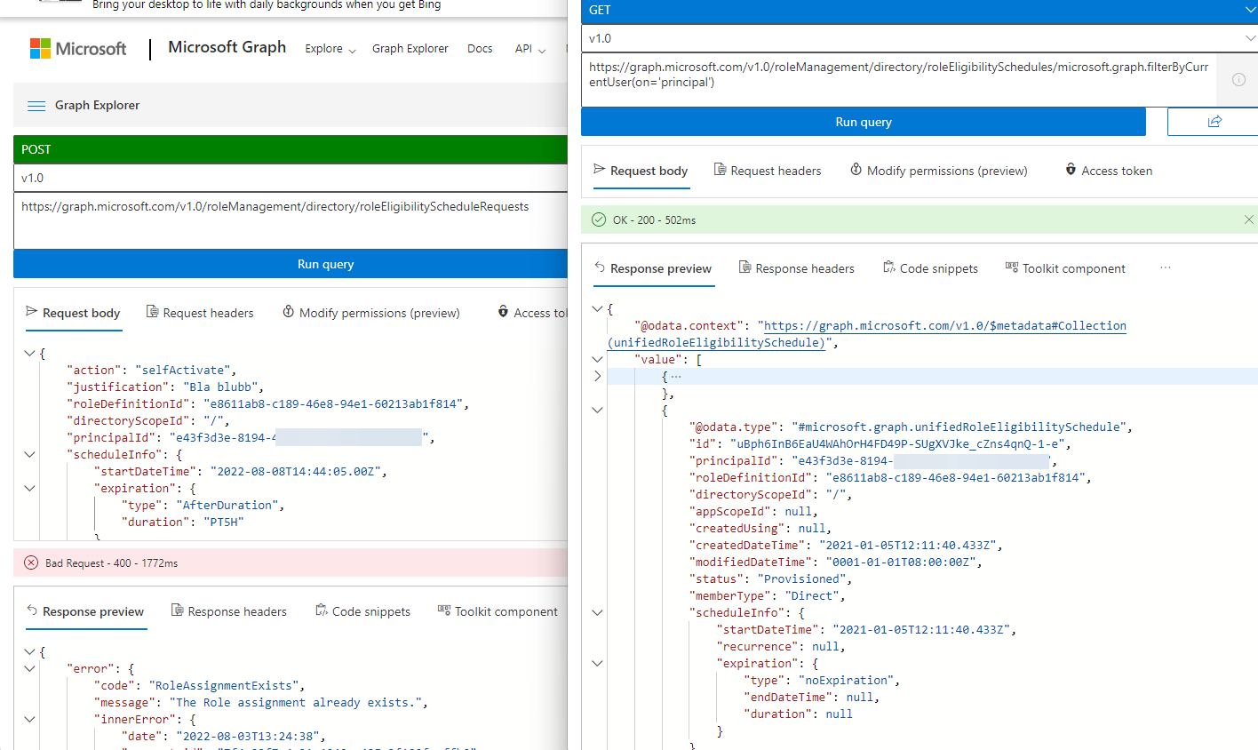 microsoft graph get role assignment