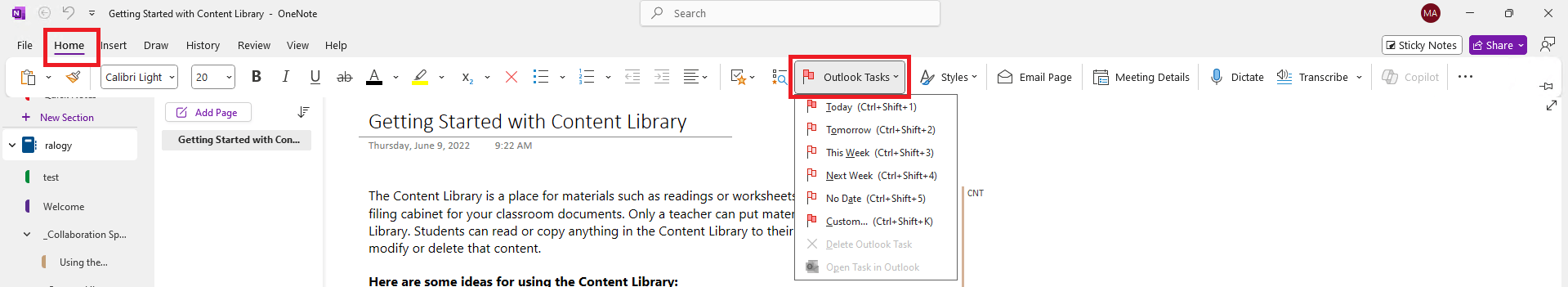 OneNote reminder in Outlook - Microsoft Q&A