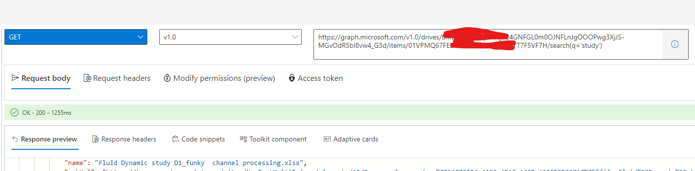 Seatch for items in a folder using graph - Microsoft Q&A