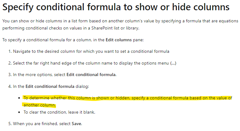 if formula to hide column if blank on modern SP list - Microsoft Q&A