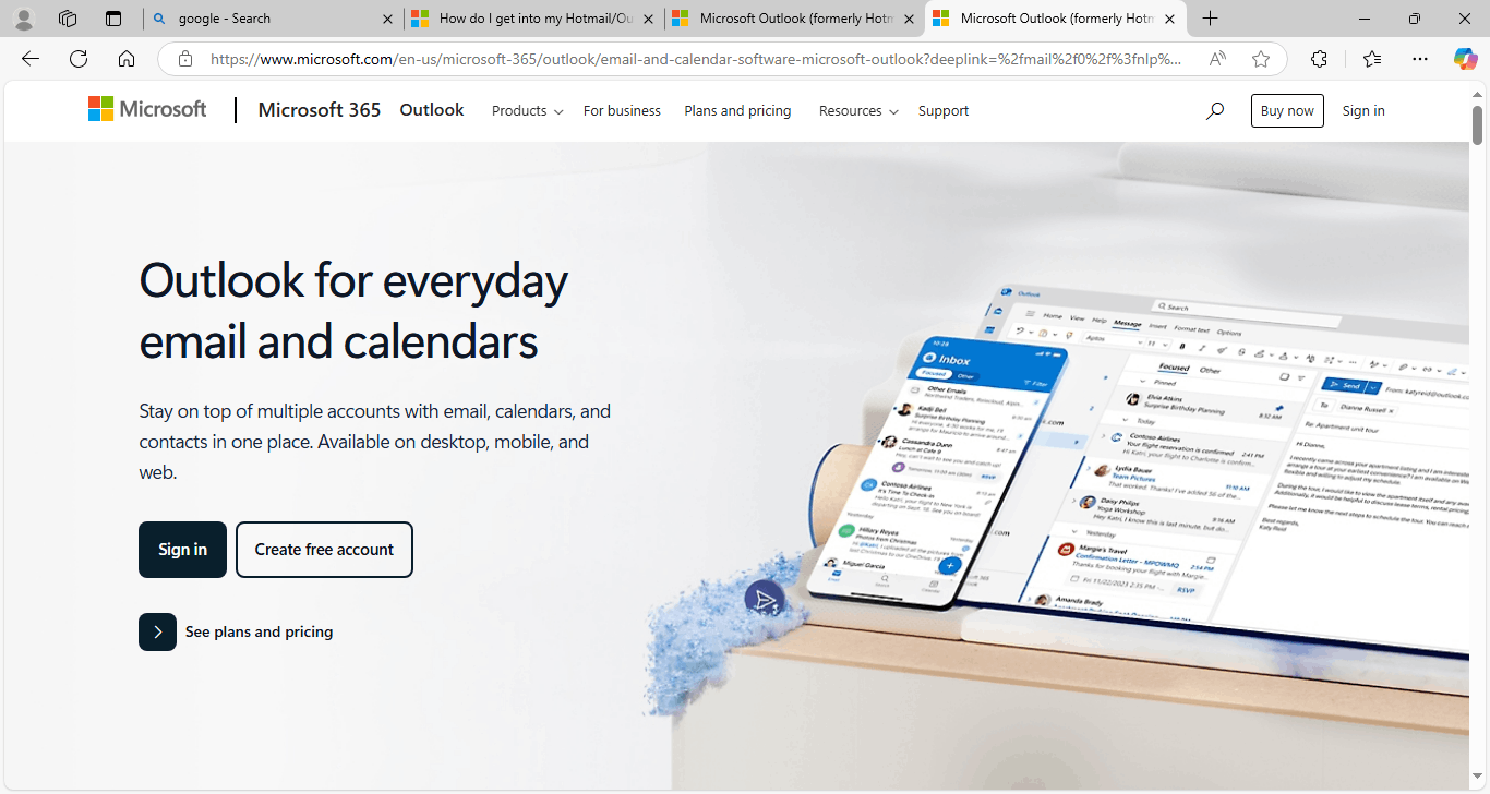 How do I get into my Hotmail/Outlook e-mail page? - Microsoft Q&A
