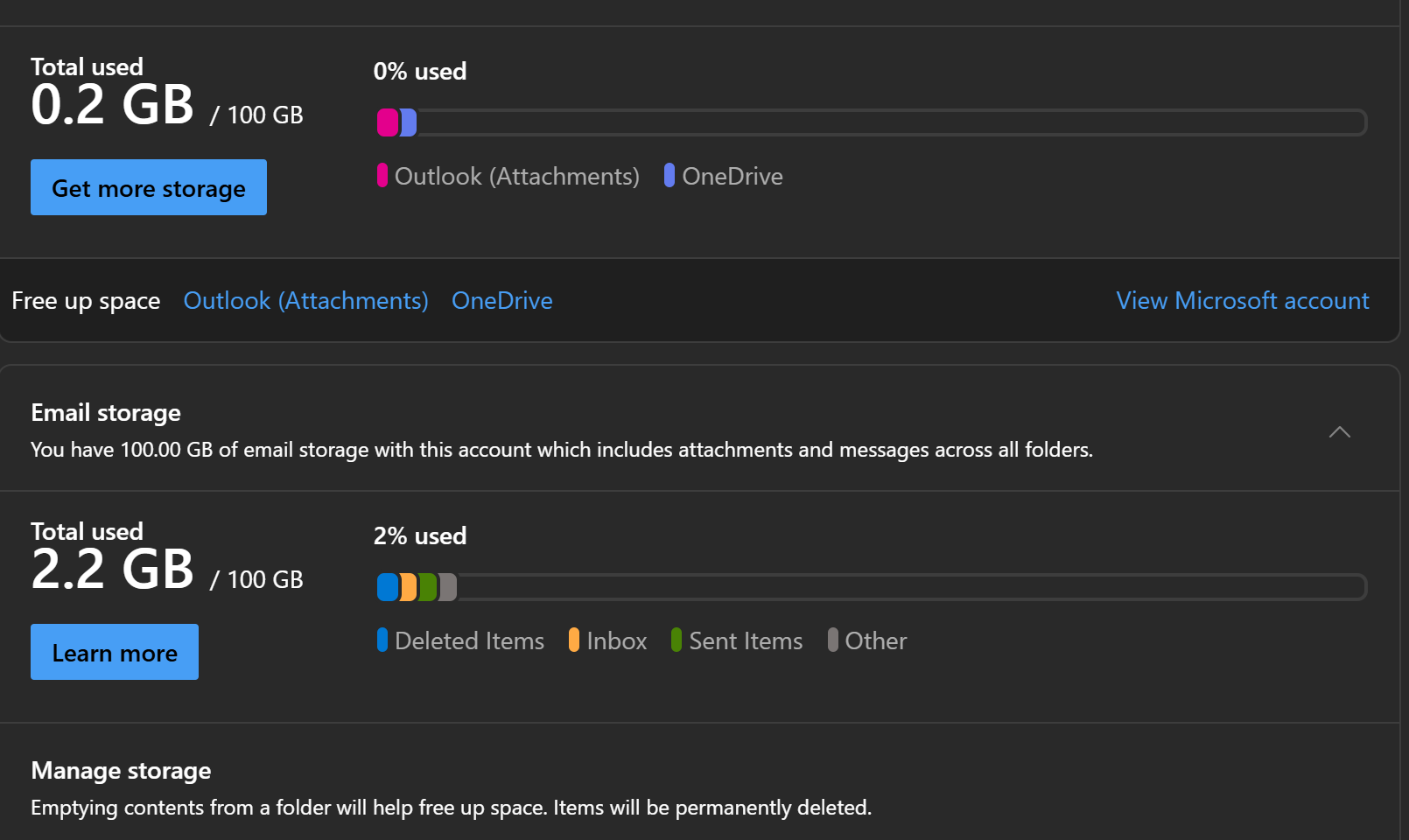 I have storage but Outlook thinks I have ran out. - Microsoft Q&A