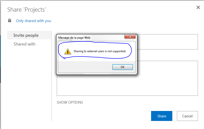 Sharing issue on SharePoint online : "Sharing to external users is not ...