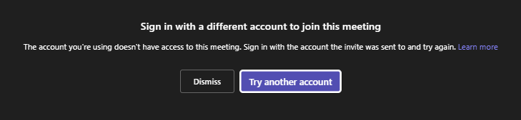 Microsoft Teams Meeting Access Errors - Microsoft Q&A