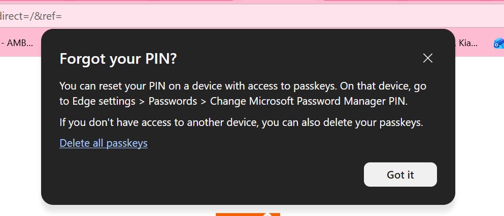 pin reset