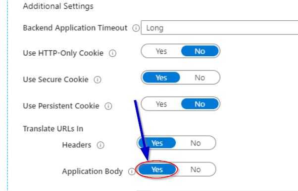 application proxy settings