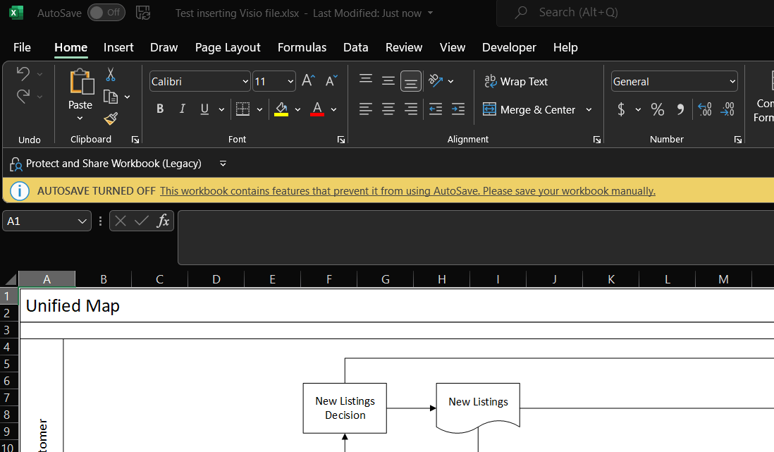 M365 Excel lacks the ability to embed (insert object) Visio? Is that ...