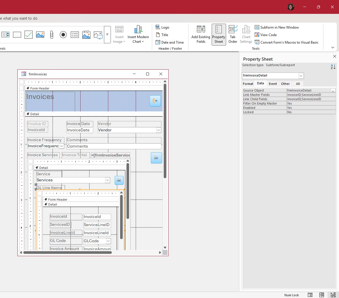 Subform Design