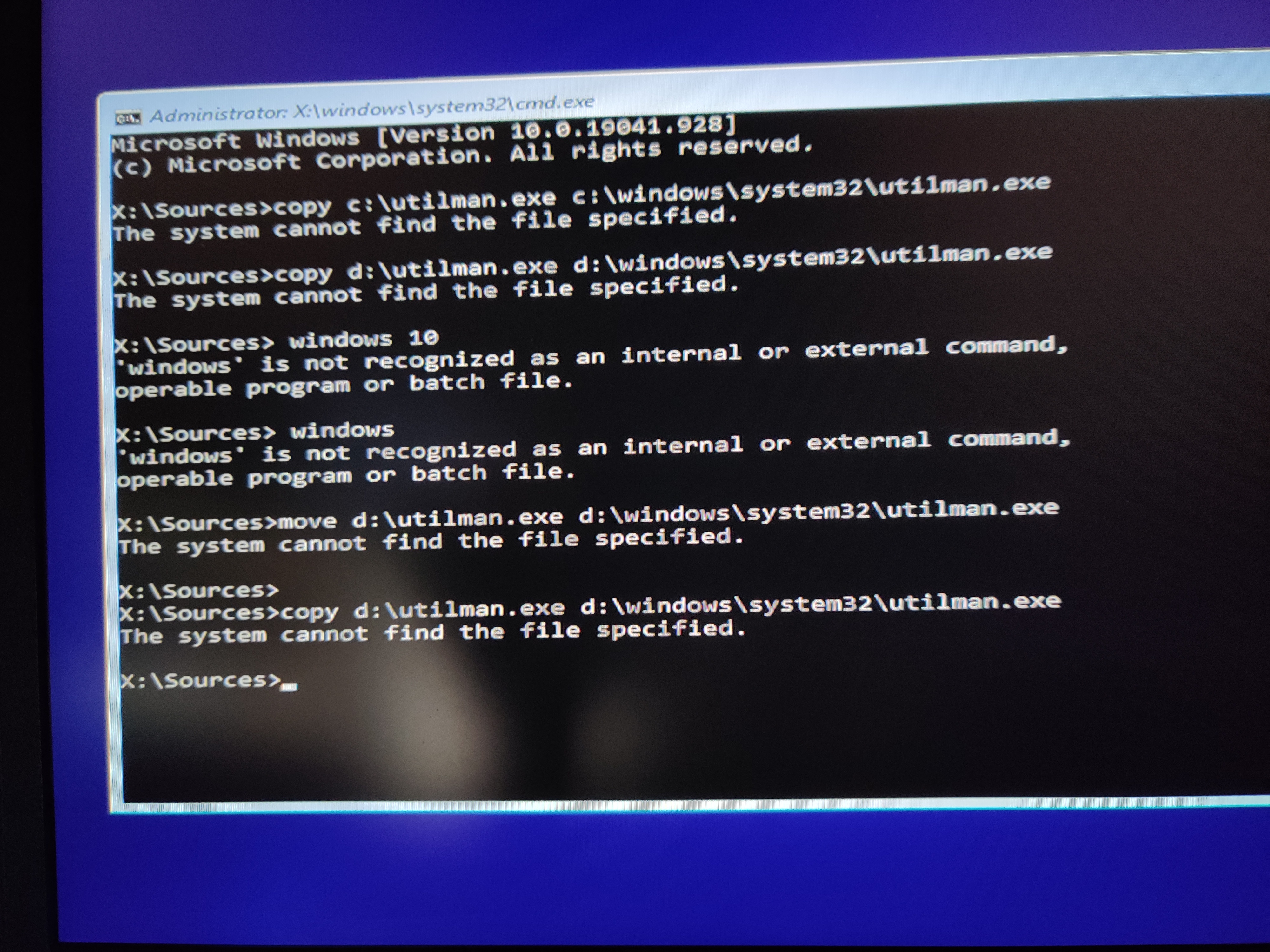 Anyone know how restore utilman.exe back to normal? - Microsoft Q&A