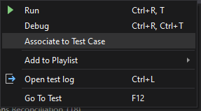 Associated to test case through VS2019/2022: Error: index