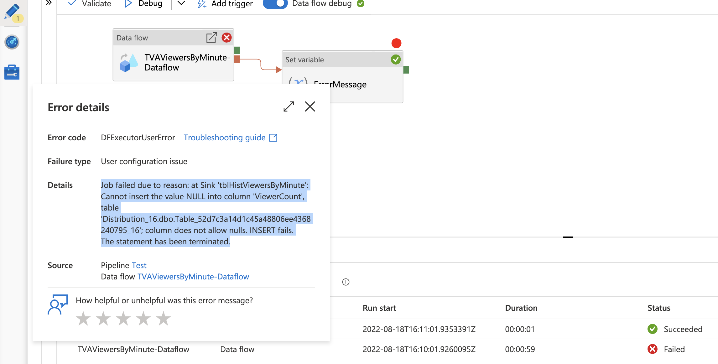 azure-data-factory-capture-error-details-of-a-dataflow-activity