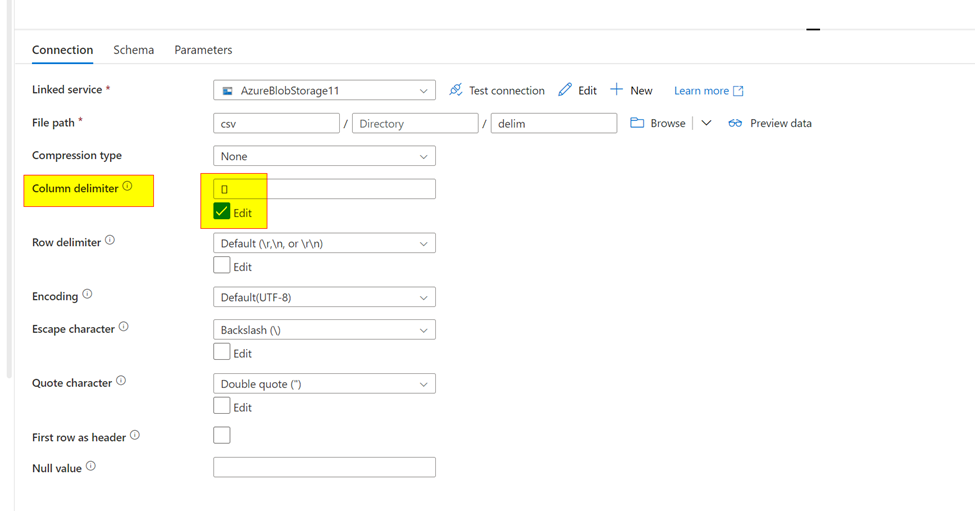 Copy activity using custom column delimiter in Azure Data Factory ...