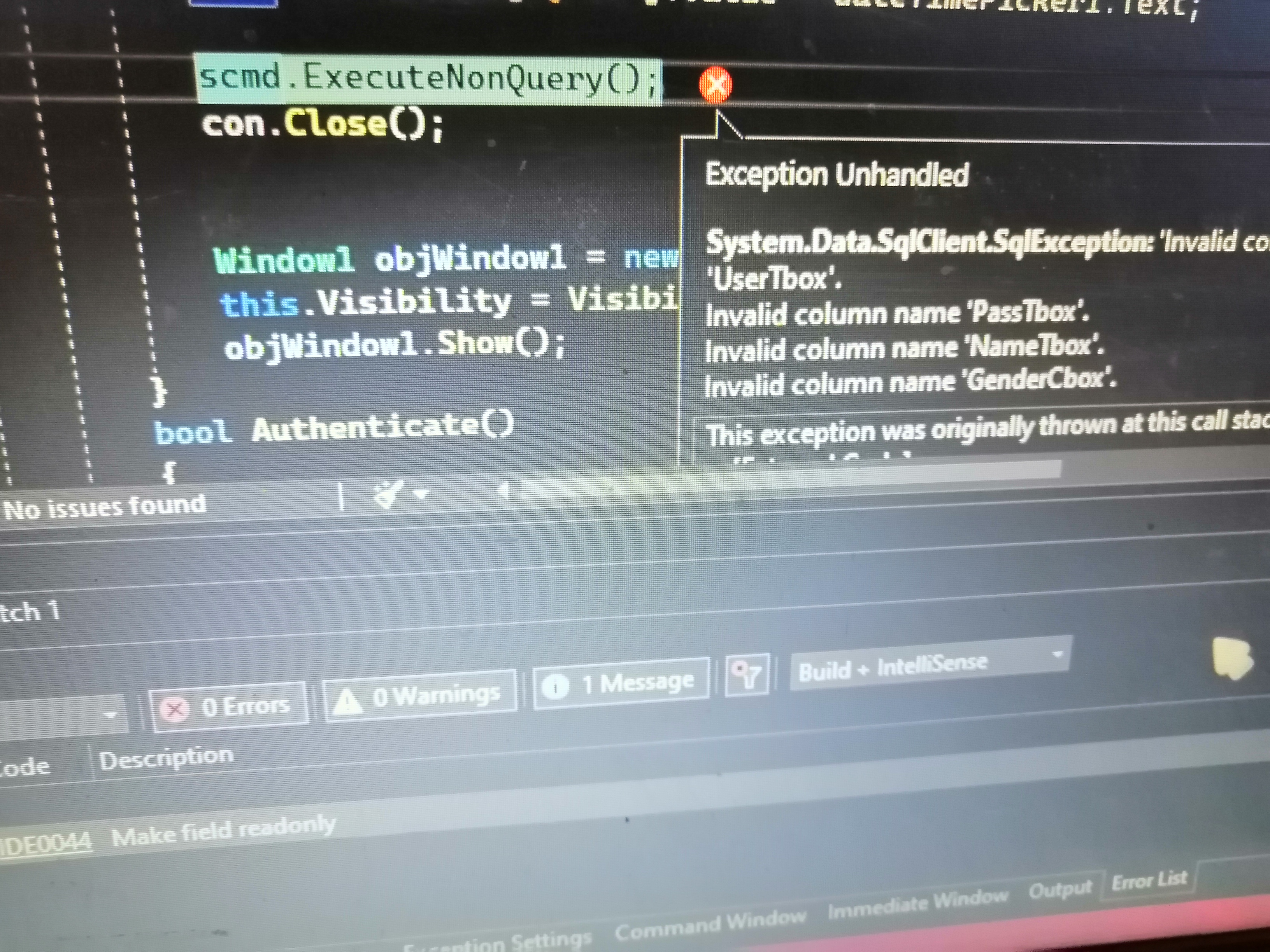 I am trying to connect microsoft sql with my registration but it's ...