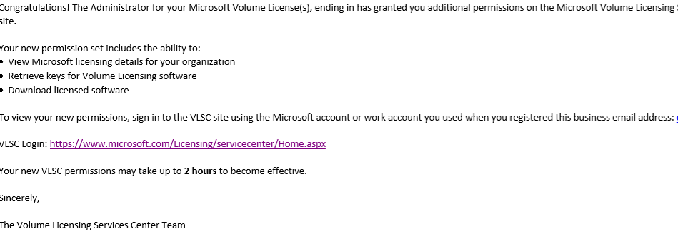 Microsoft VLSC no access in Licenses, Download and Keys and Software ...