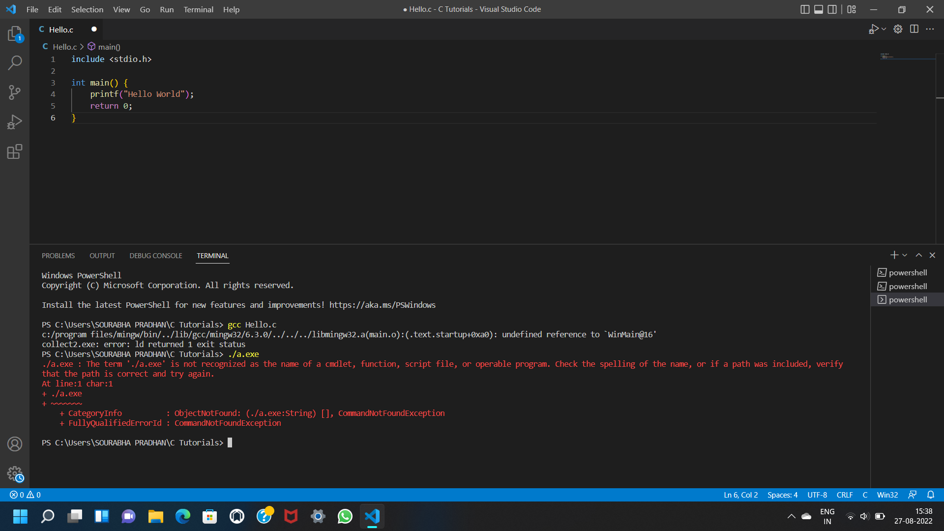how to solve teminal problem in window 11 ? is there any issue related ...