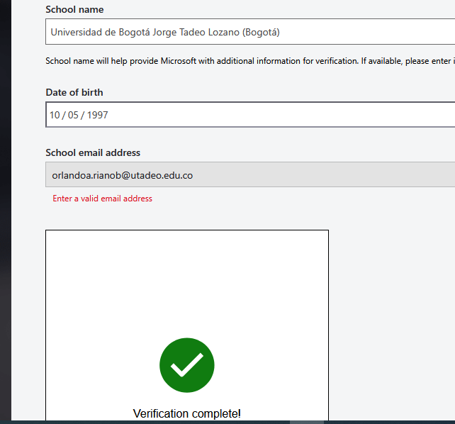 Want to create Azure for Student get Invalid email address - Microsoft Q&A