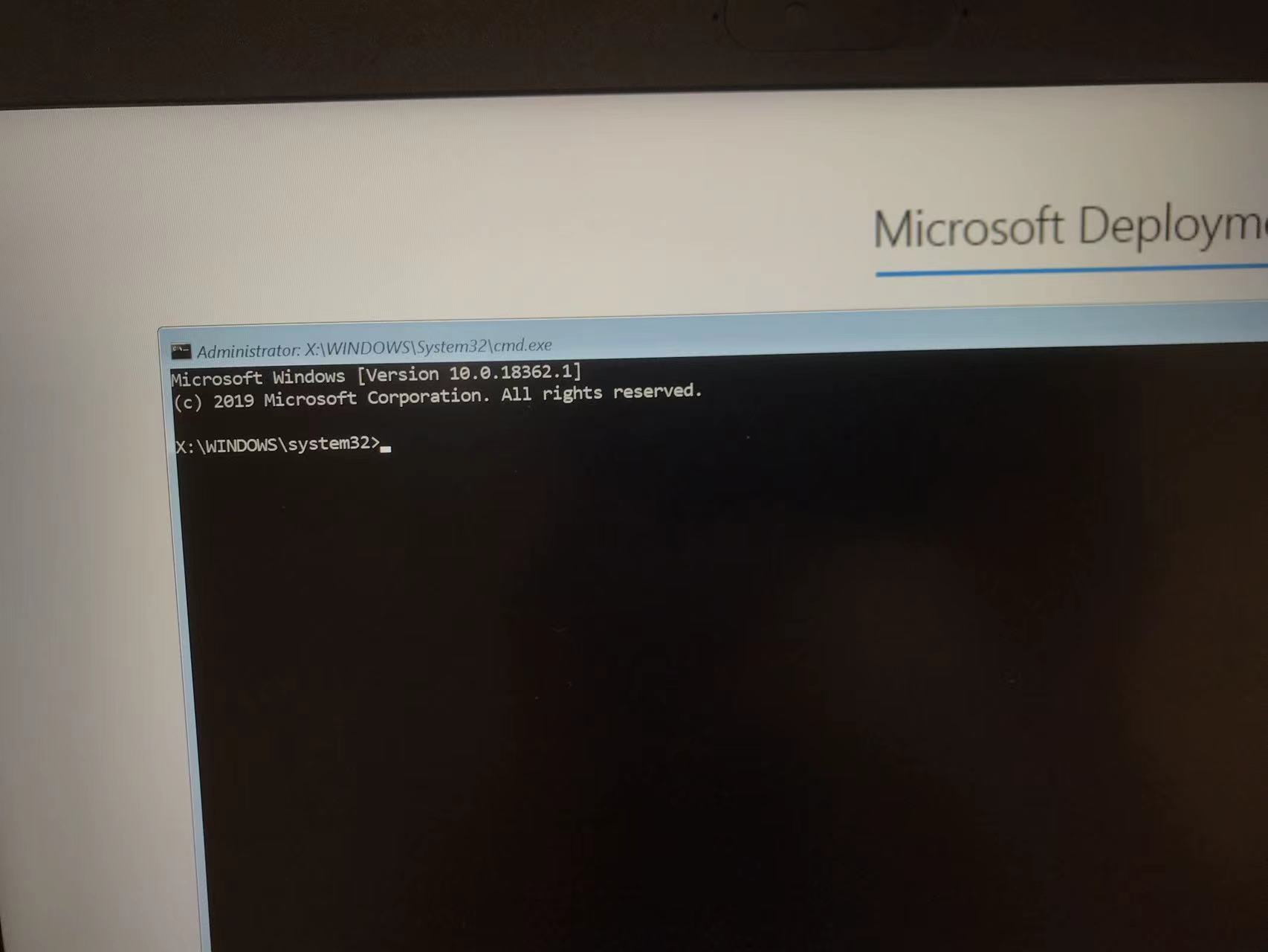 MDT installed HP430G7 failed and ended up with X:\WINDOWS\system32 cmd  window - Microsoft Q&A