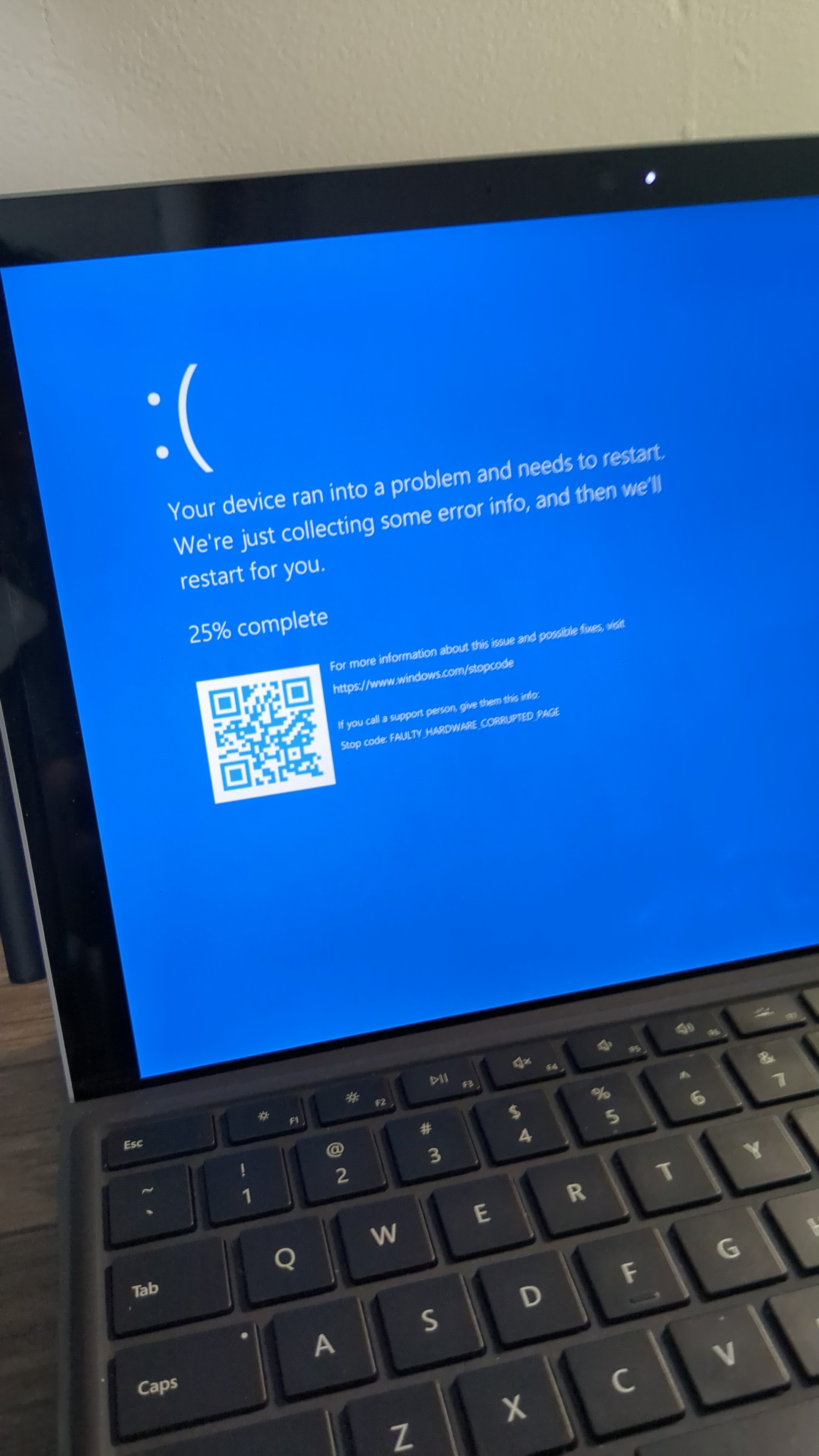 Hi. My surface pro 7+ ran into a problem. What could be the cause for ...