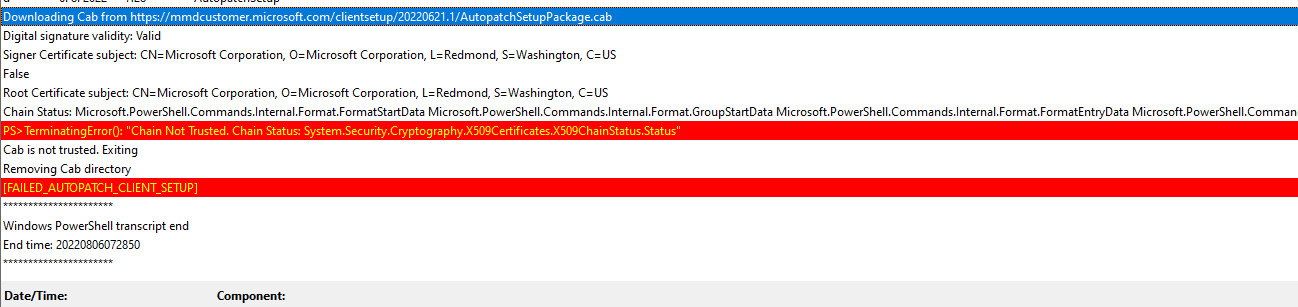 Autopatch not updating O365 - Microsoft Q&A