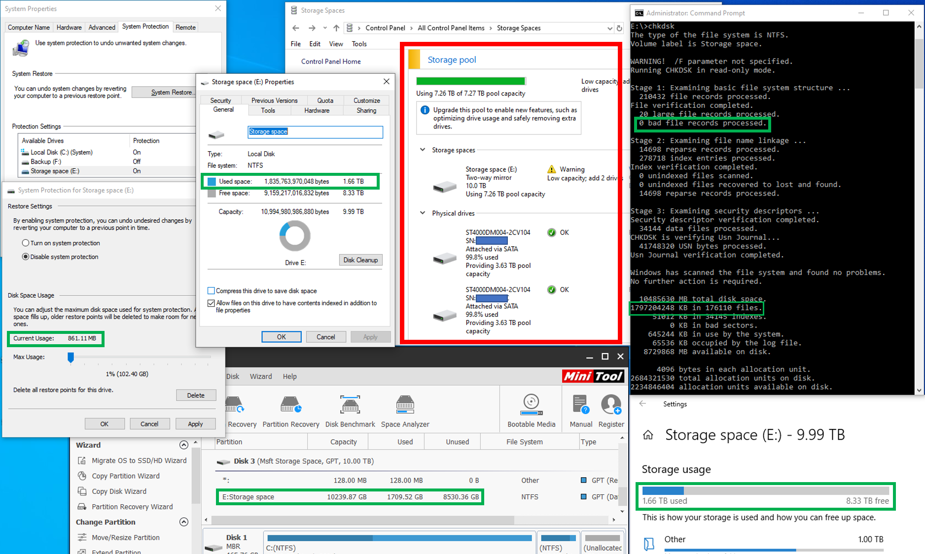 Why does storage space show incorrect used space? - Microsoft Q&A