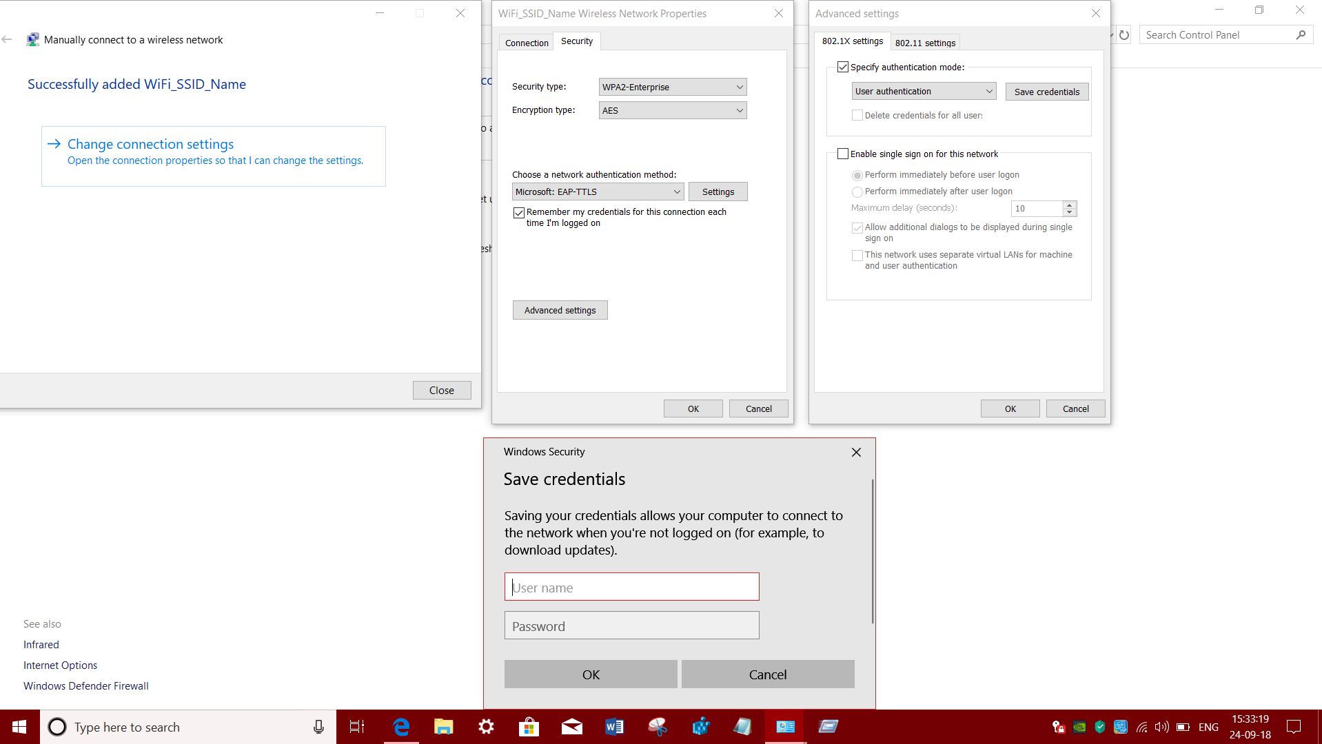Configure TTLS settings in Win10 - Microsoft Q&A