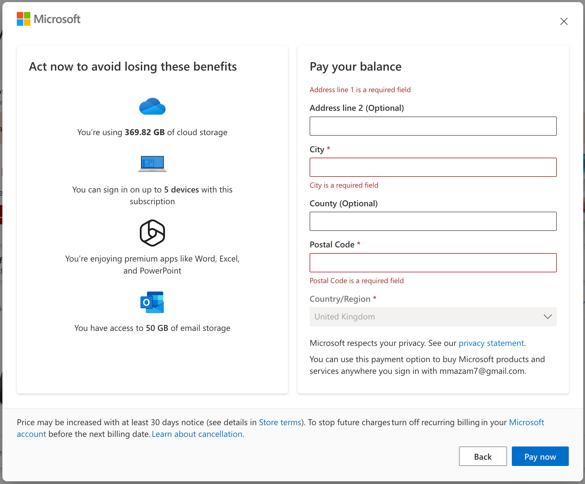 Microsoft won't let me add bank card for my region - Microsoft Q&A