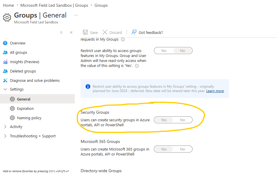 I want to create Security Group, but I don't have access. - Microsoft Q&A