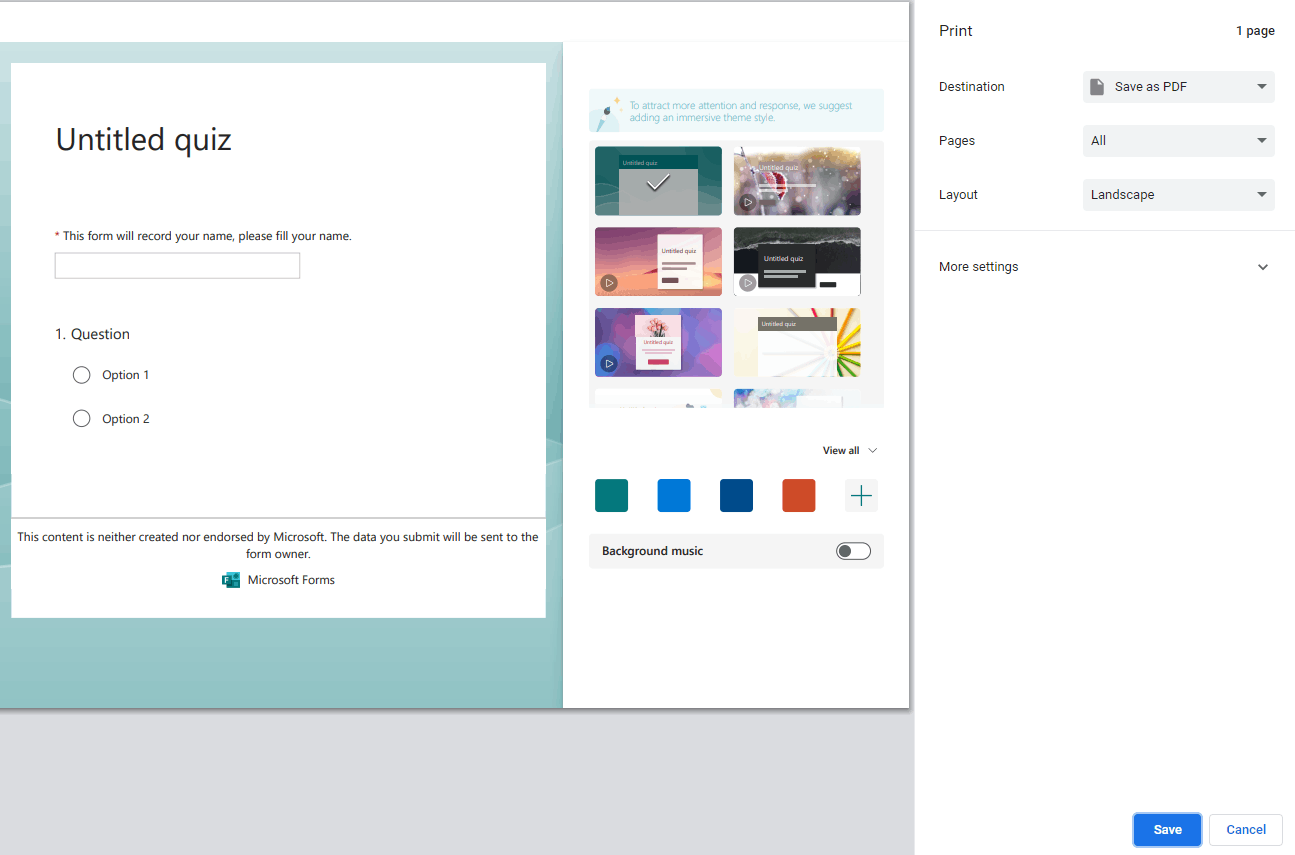 Using MS Forms for a survey and the answers on cut off when printing ...