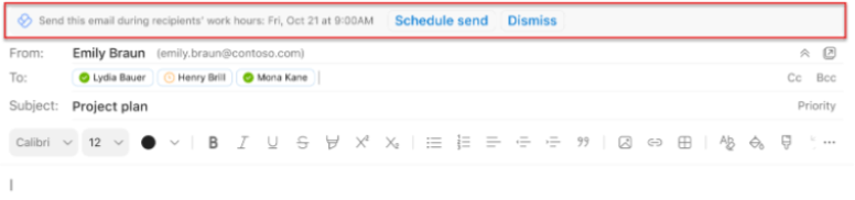 where is button schedule send with Viva Insight? - Microsoft Q&A