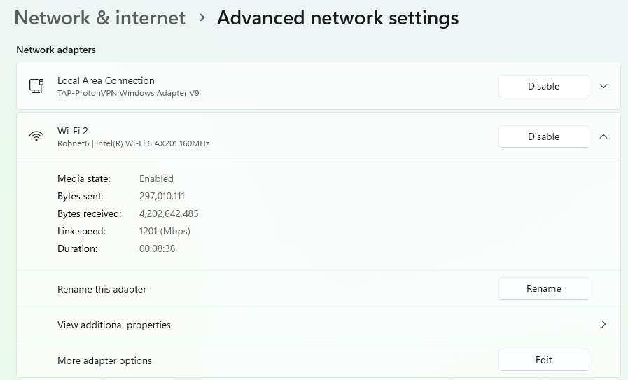 Getting a high link speed in settings and low download speed from an ...