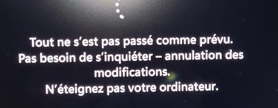 ECHEC MISE A JOUR 5 DEC 2025