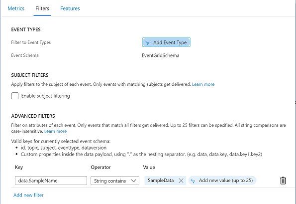 Event Grid Subscription Advanced Filter not processing matching data ...
