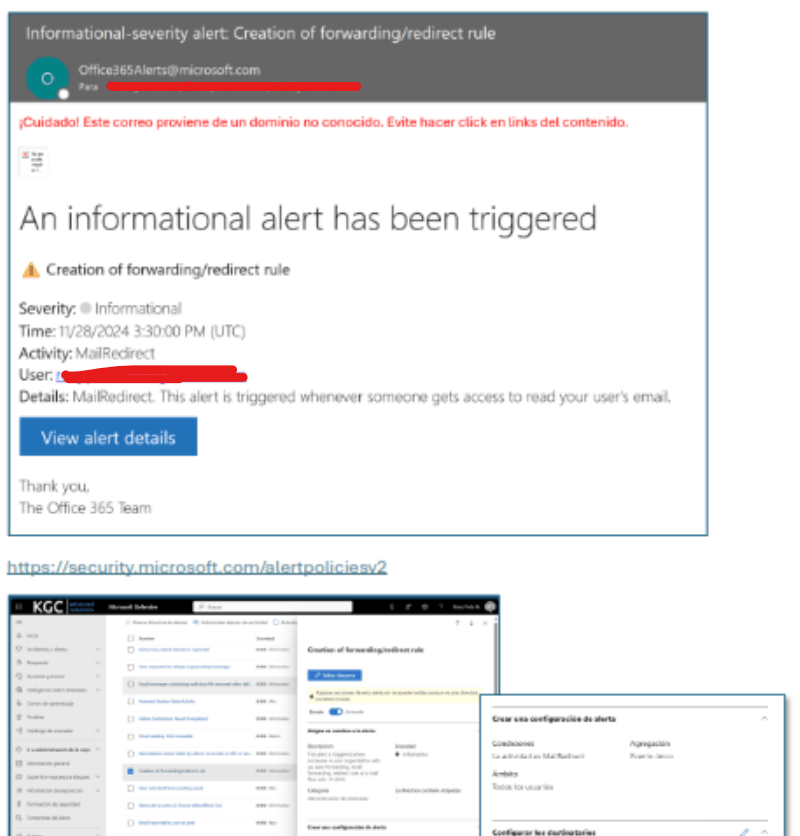 MS Booking Creation of forwarding/redirect alert - Microsoft Q&A