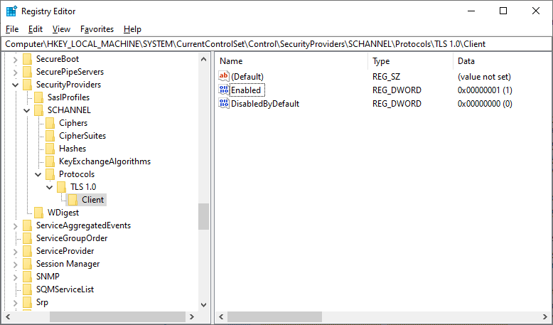 need enable TLS 1.0 after disabled IE - Microsoft Q&A