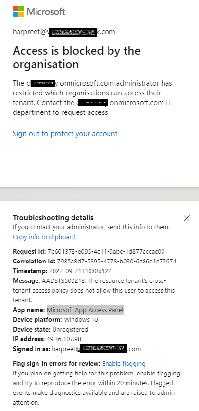 MVLS access warning due to azure tenant - Microsoft Q&A