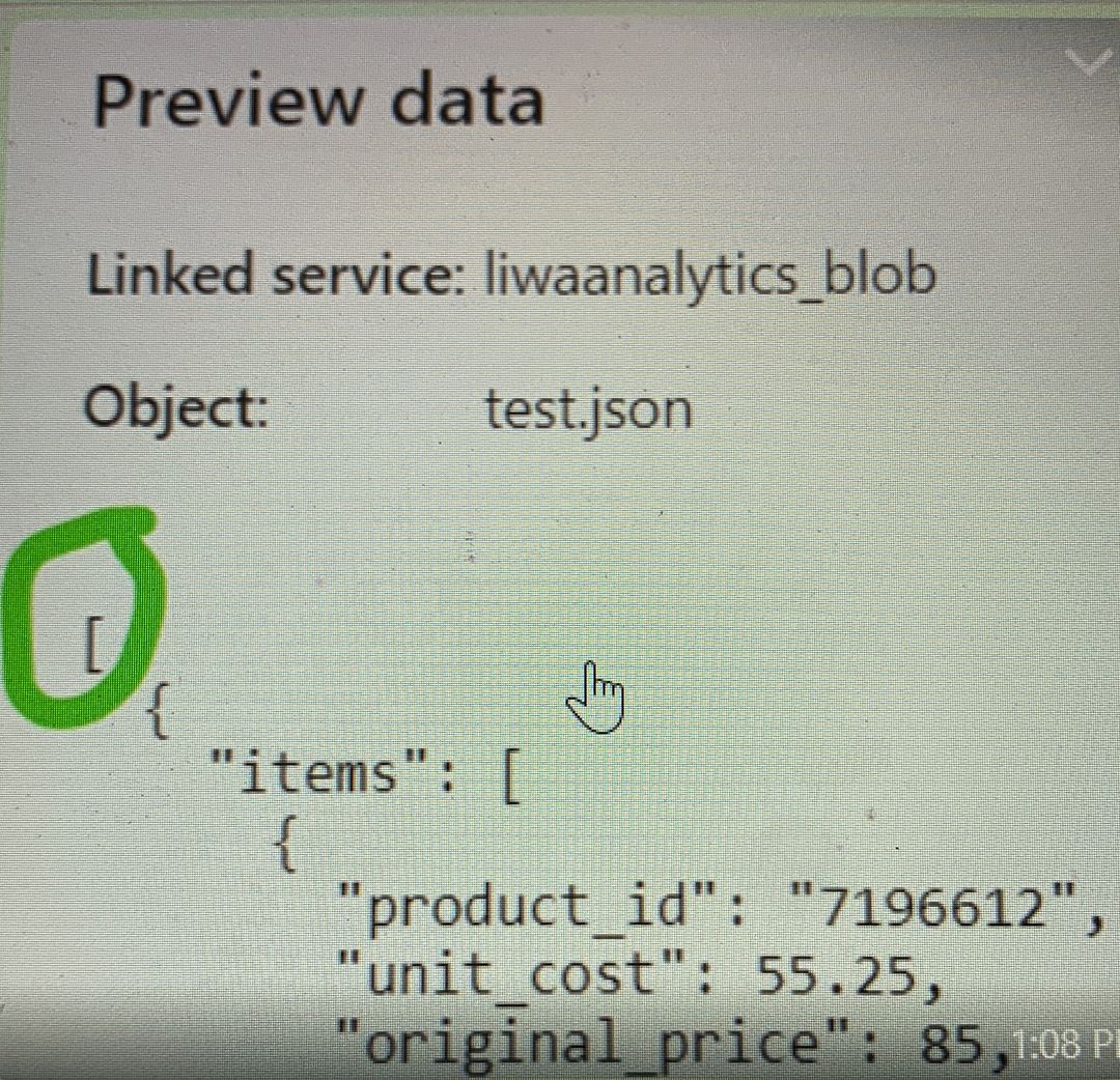 ADF how to remove the square bracket from json as a source