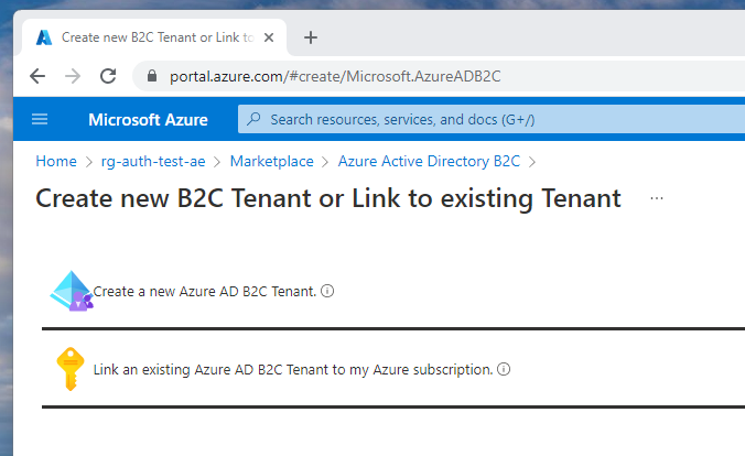 Link an Azure AD B2C tenant to a subscription resulting in ...