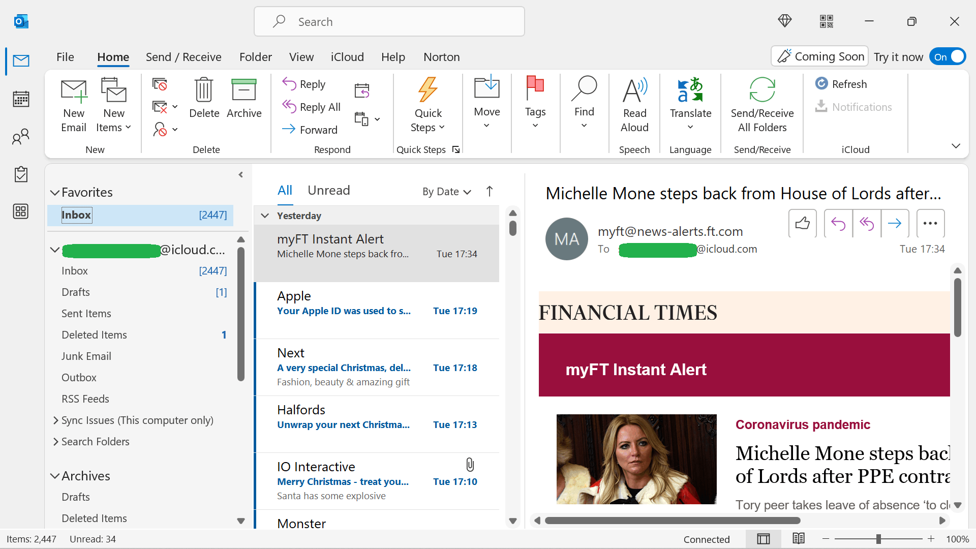 Folders missing across iCloud, IMAP, and Outlook 365.