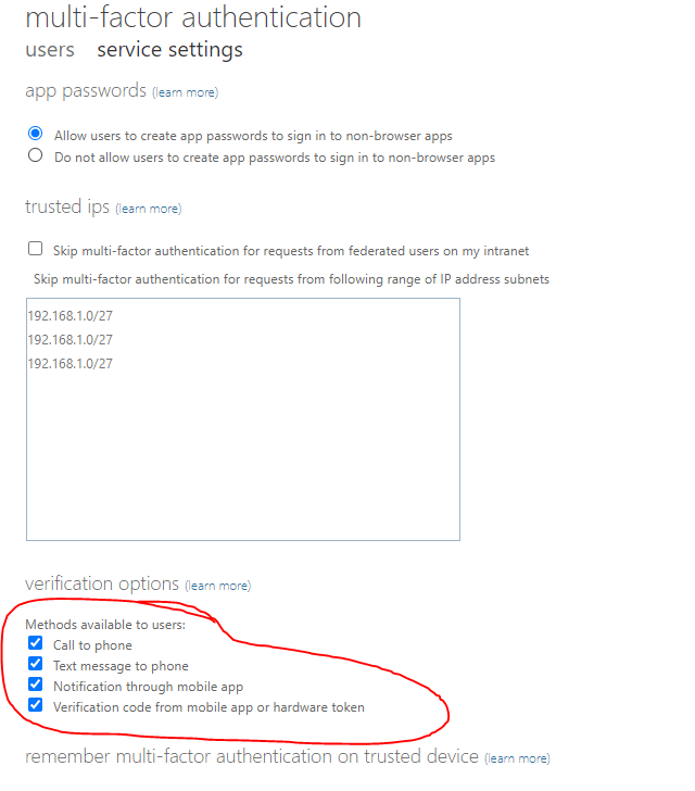 MFA not presenting options aside from Authenticator apps - Microsoft Q&A