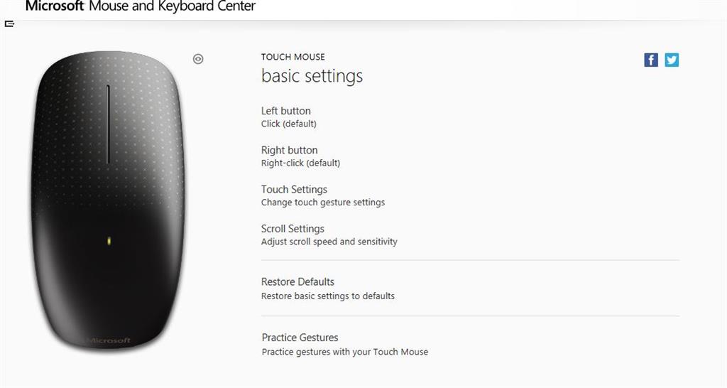 App-Specific Settings for Microsoft touch mouse - Microsoft Q&A