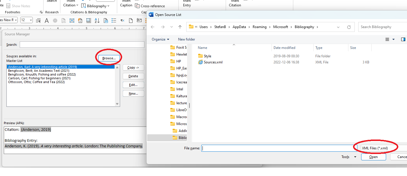 I can import citations or bibliographies directly from other software ...